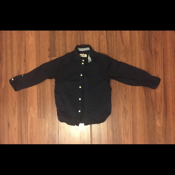 H&M LOGG Boy Navy Button Down Uniform Shirt - Picture 1 of 3